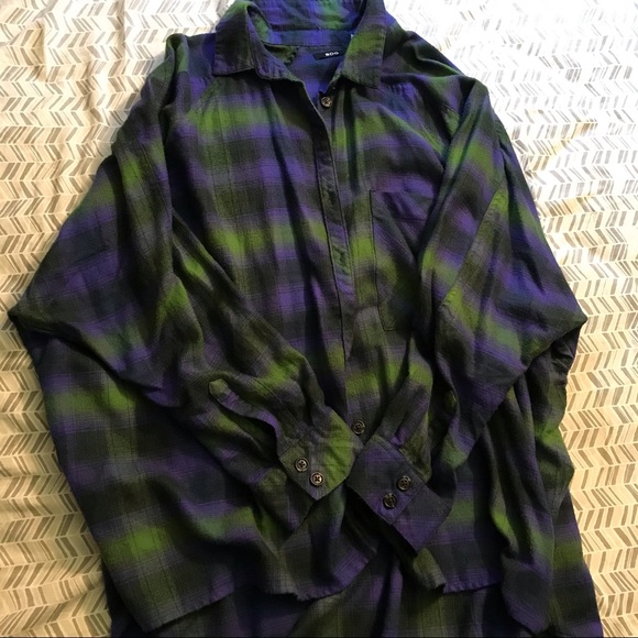 BDG Drapey Flannel Button Down Shirt - Picture 5 of 10